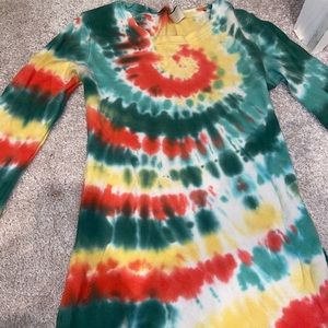 Lucky brand tie die waffle long sleeve